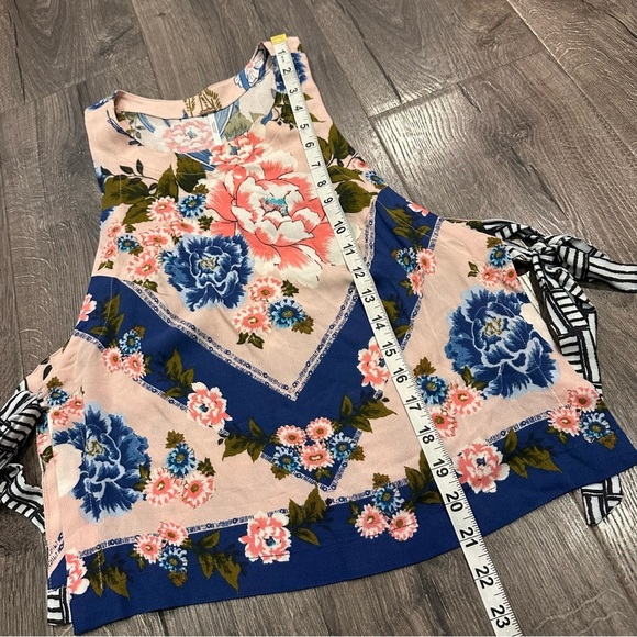 Free People Tank Top Size S Sweet Love Side Tie Boho Festival Feminine Bow Tie - Picture 10 of 11